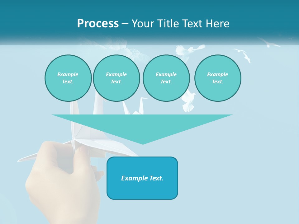 A Person Holding A Paper Airplane In Front Of A Blue Sky PowerPoint Template