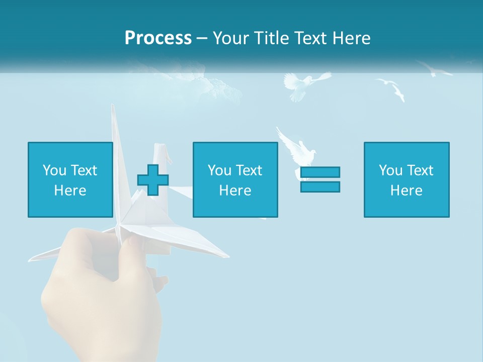 A Person Holding A Paper Airplane In Front Of A Blue Sky PowerPoint Template