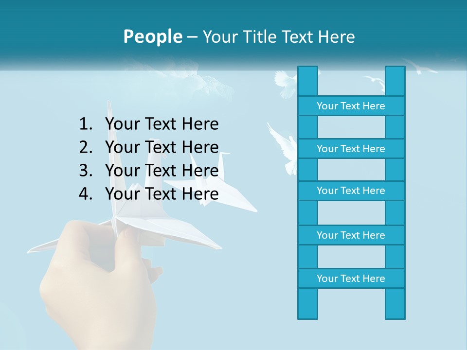 A Person Holding A Paper Airplane In Front Of A Blue Sky PowerPoint Template