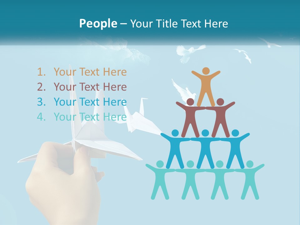 A Person Holding A Paper Airplane In Front Of A Blue Sky PowerPoint Template