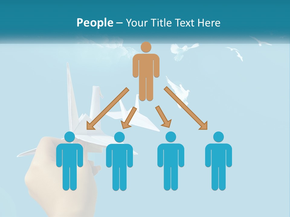 A Person Holding A Paper Airplane In Front Of A Blue Sky PowerPoint Template