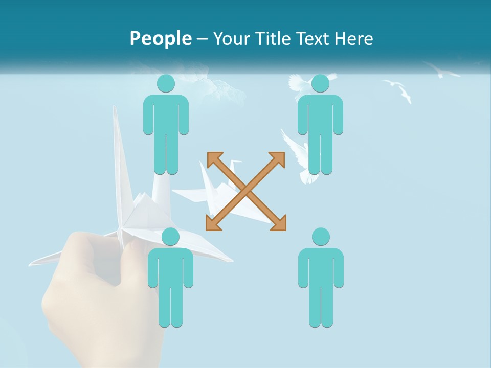 A Person Holding A Paper Airplane In Front Of A Blue Sky PowerPoint Template