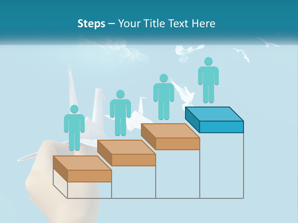 A Person Holding A Paper Airplane In Front Of A Blue Sky PowerPoint Template