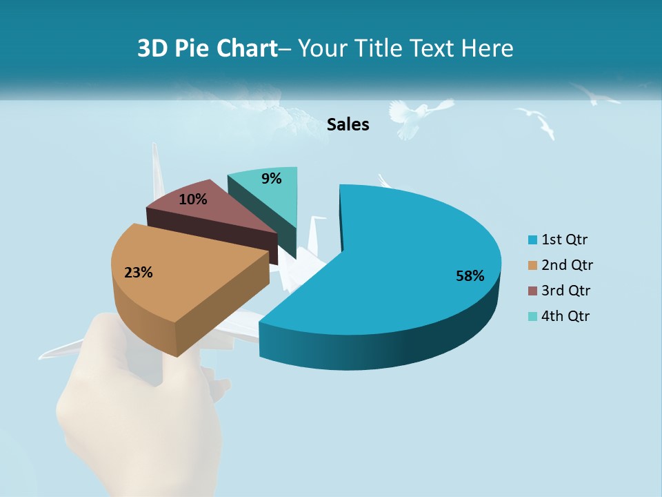 A Person Holding A Paper Airplane In Front Of A Blue Sky PowerPoint Template