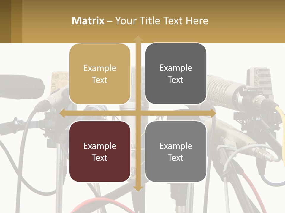 A Group Of Microphones Sitting Next To Each Other PowerPoint Template