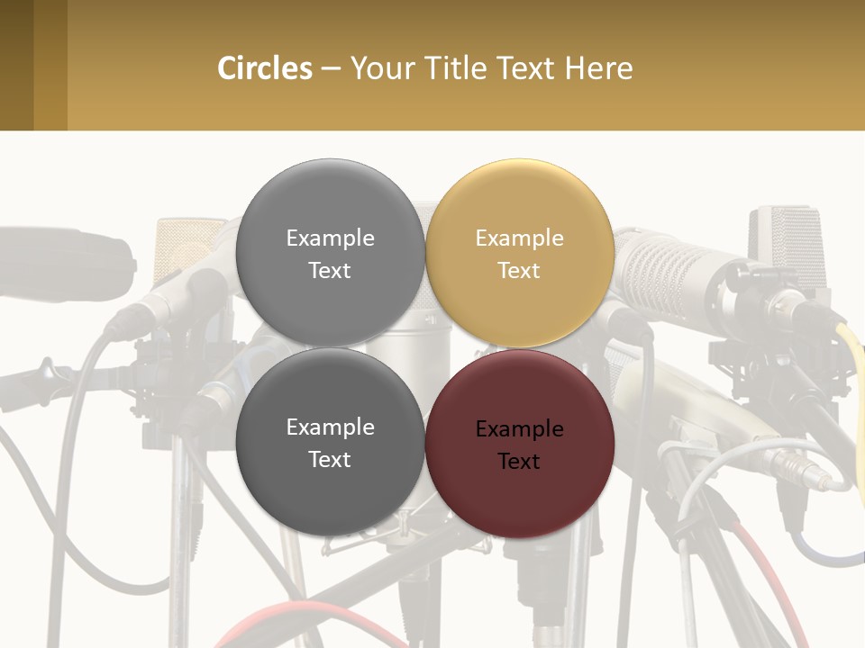 A Group Of Microphones Sitting Next To Each Other PowerPoint Template