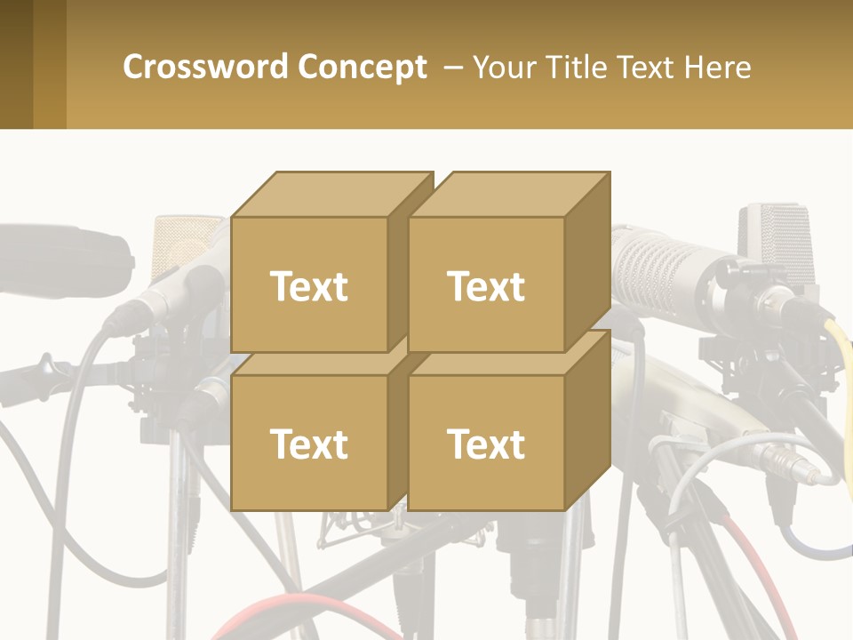 A Group Of Microphones Sitting Next To Each Other PowerPoint Template