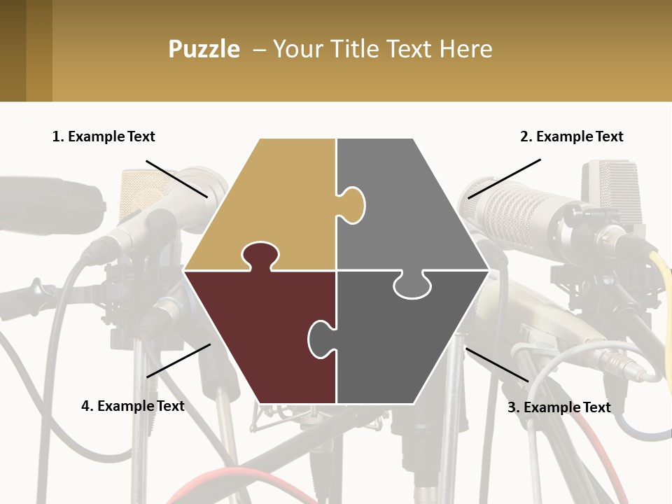 A Group Of Microphones Sitting Next To Each Other PowerPoint Template