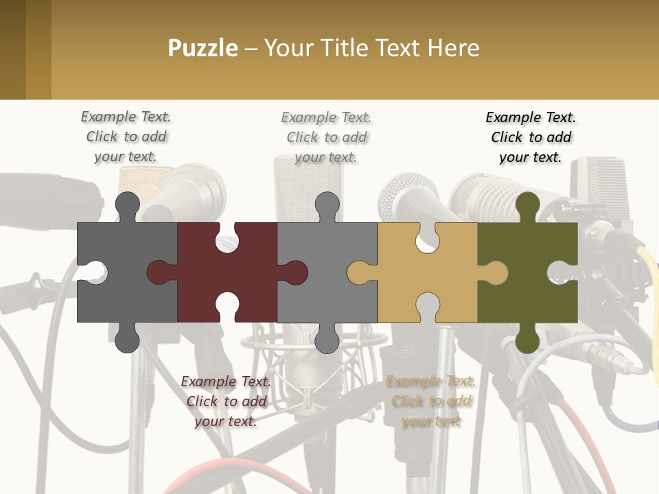 A Group Of Microphones Sitting Next To Each Other PowerPoint Template