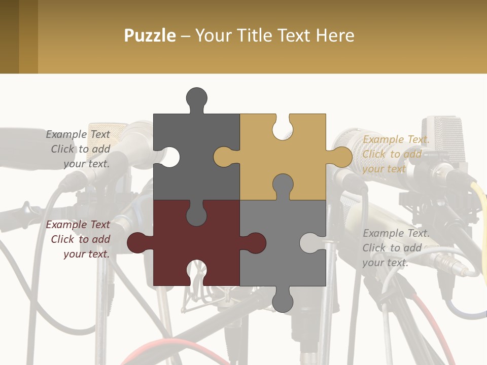 A Group Of Microphones Sitting Next To Each Other PowerPoint Template