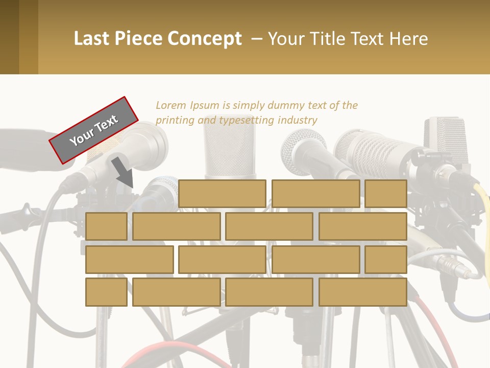 A Group Of Microphones Sitting Next To Each Other PowerPoint Template