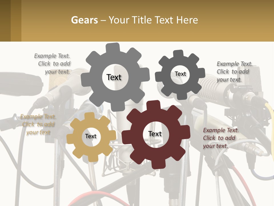 A Group Of Microphones Sitting Next To Each Other PowerPoint Template