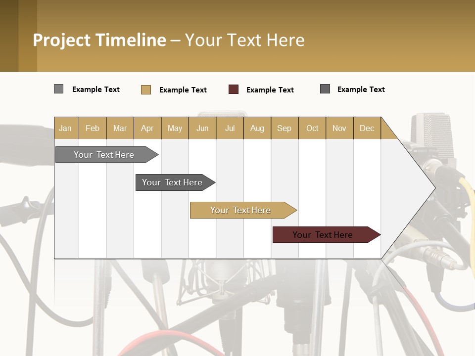 A Group Of Microphones Sitting Next To Each Other PowerPoint Template