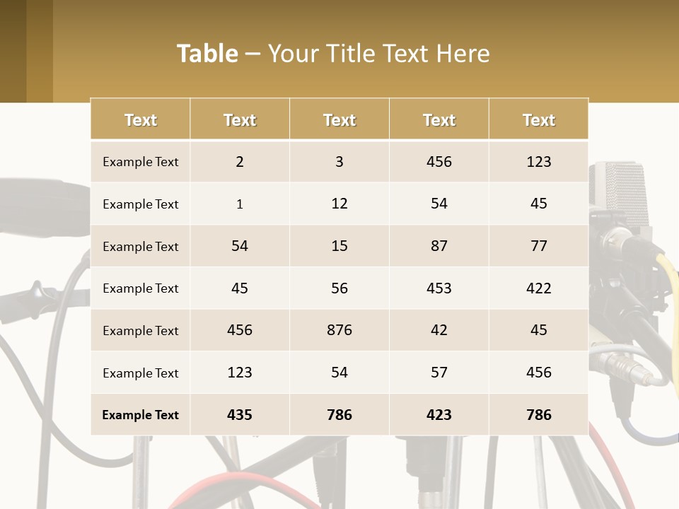 A Group Of Microphones Sitting Next To Each Other PowerPoint Template