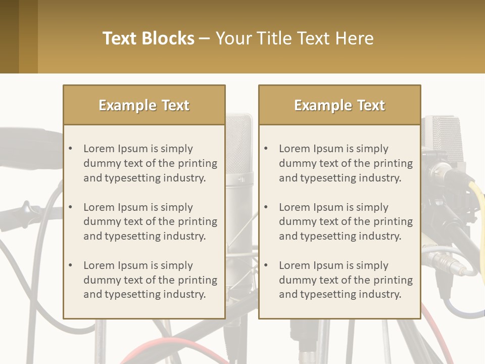 A Group Of Microphones Sitting Next To Each Other PowerPoint Template