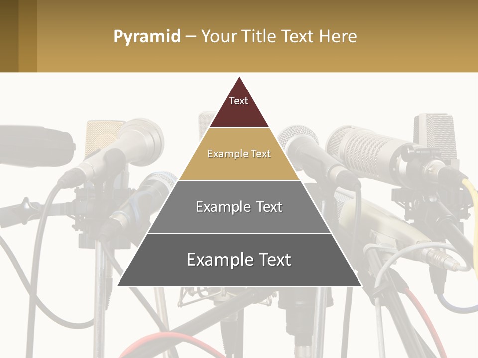 A Group Of Microphones Sitting Next To Each Other PowerPoint Template