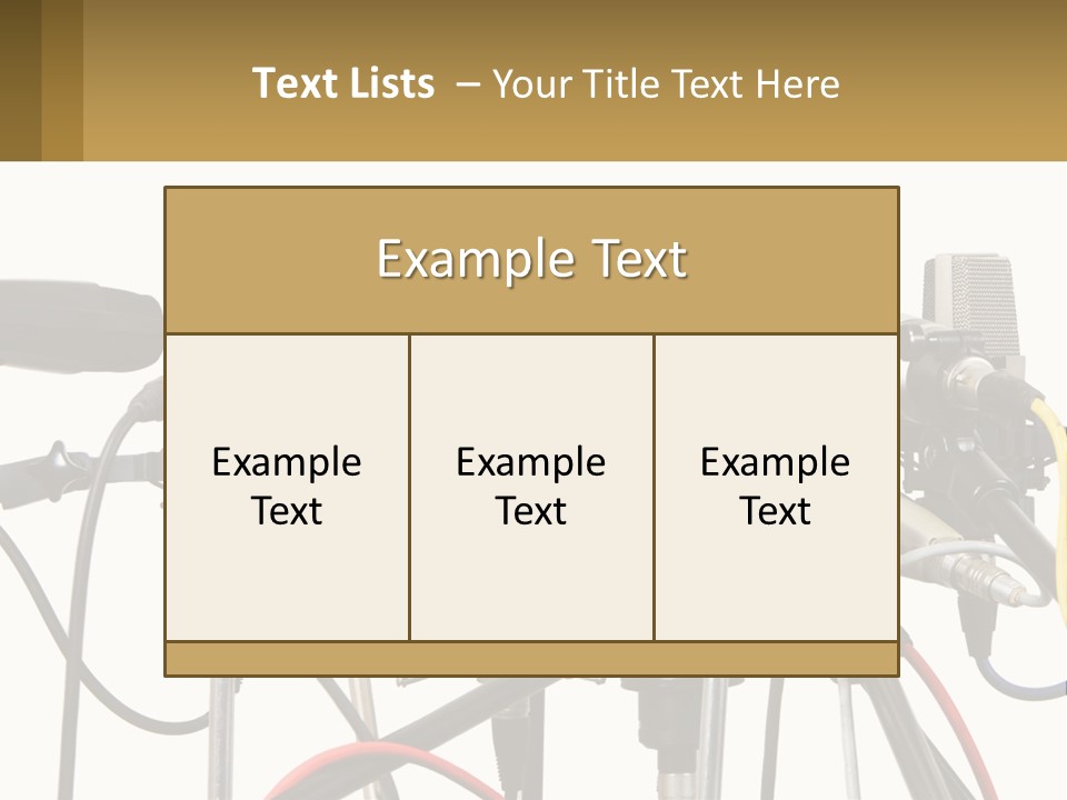 A Group Of Microphones Sitting Next To Each Other PowerPoint Template