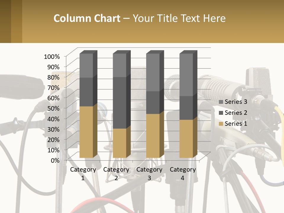 A Group Of Microphones Sitting Next To Each Other PowerPoint Template