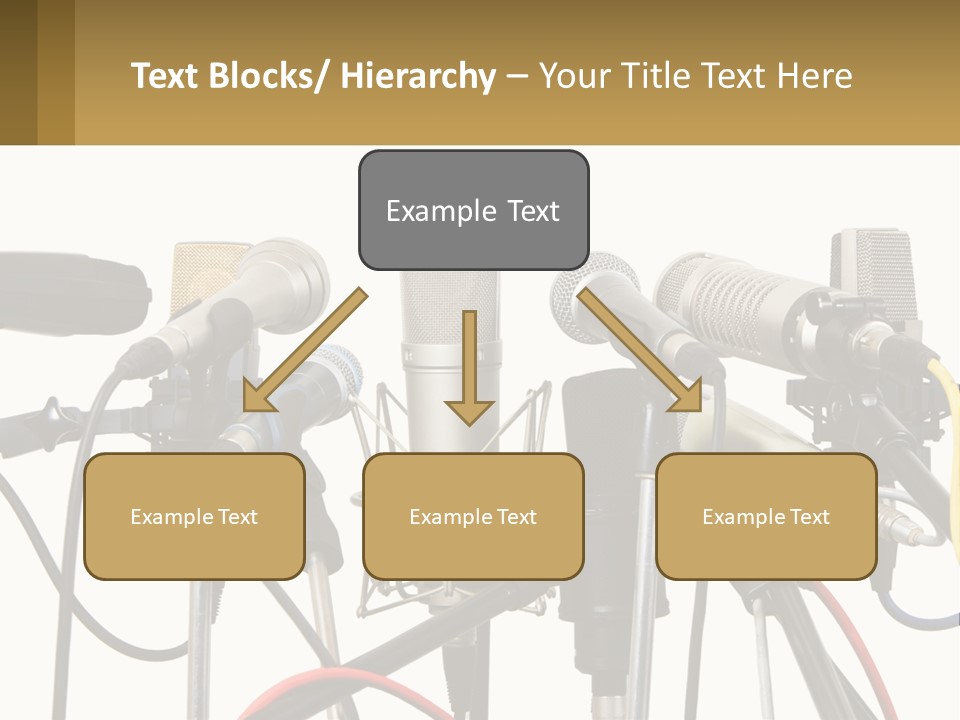 A Group Of Microphones Sitting Next To Each Other PowerPoint Template
