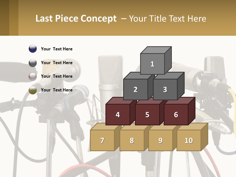 A Group Of Microphones Sitting Next To Each Other PowerPoint Template