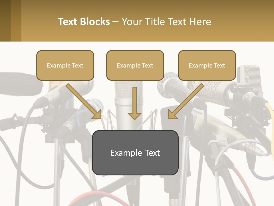 A Group Of Microphones Sitting Next To Each Other PowerPoint Template