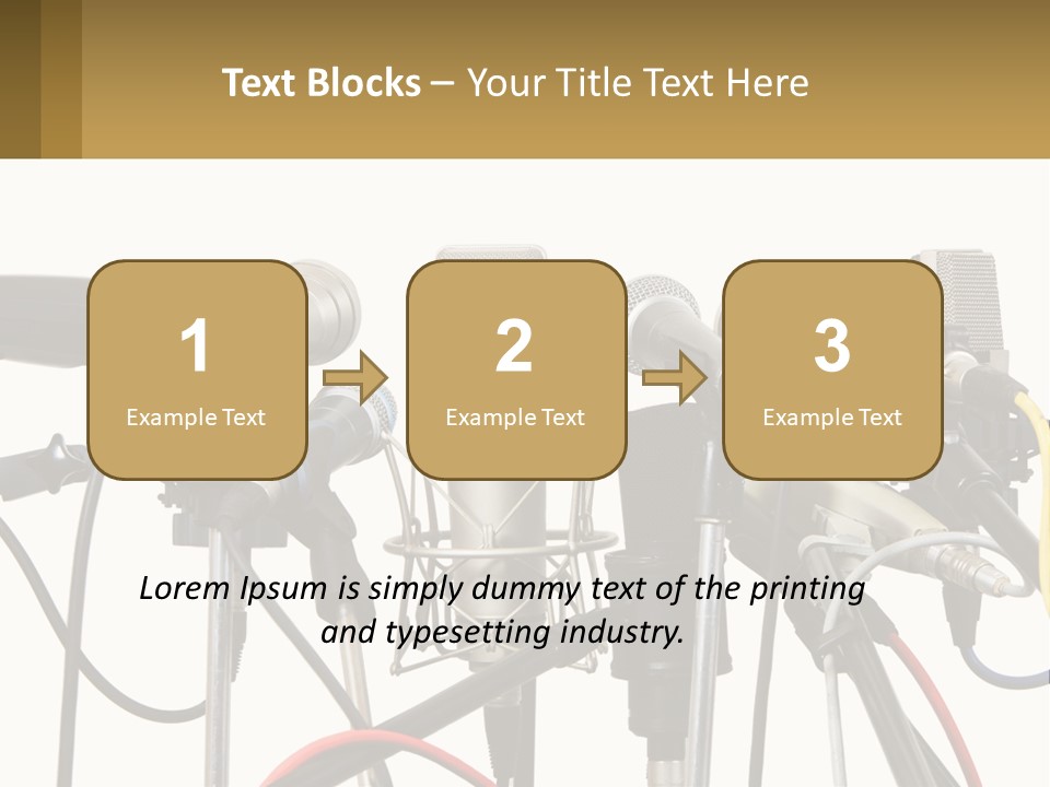A Group Of Microphones Sitting Next To Each Other PowerPoint Template