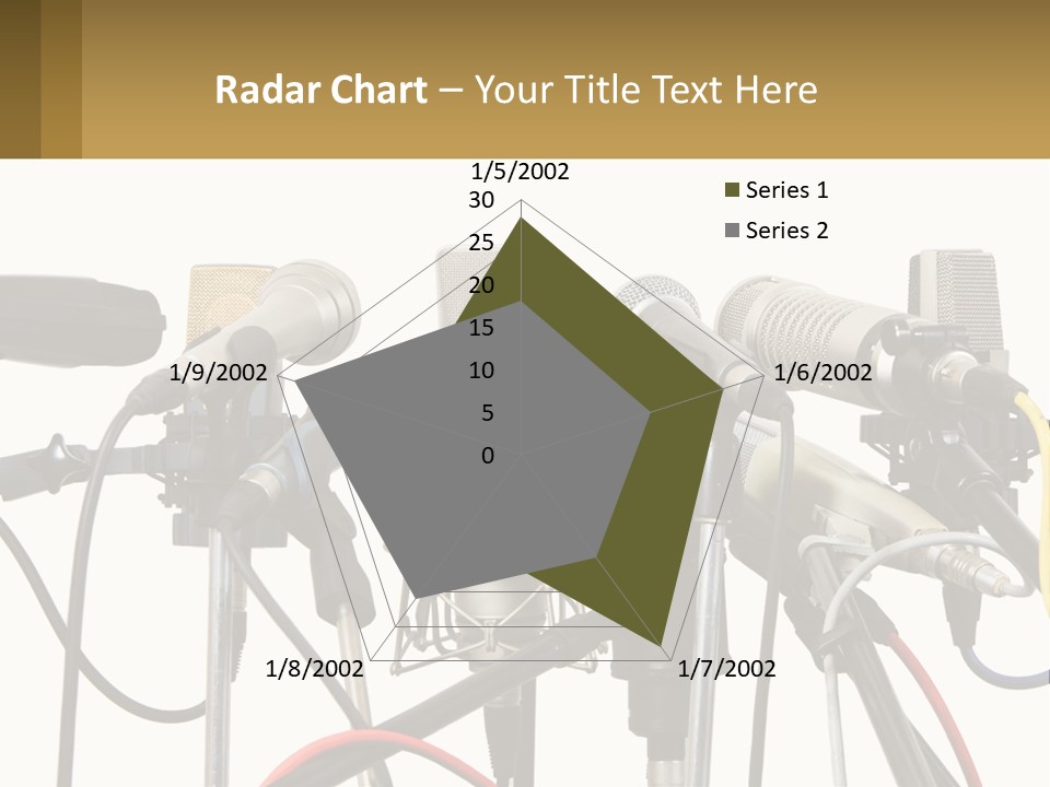 A Group Of Microphones Sitting Next To Each Other PowerPoint Template