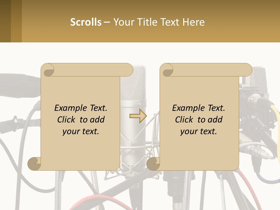 A Group Of Microphones Sitting Next To Each Other PowerPoint Template