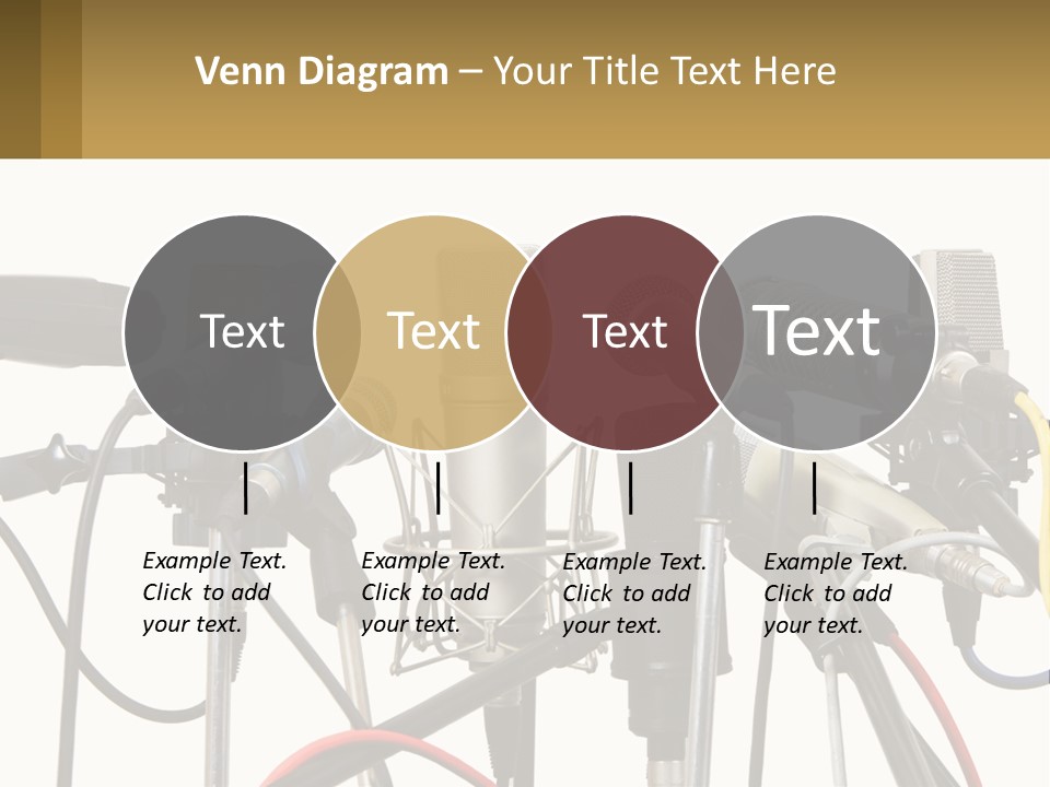 A Group Of Microphones Sitting Next To Each Other PowerPoint Template