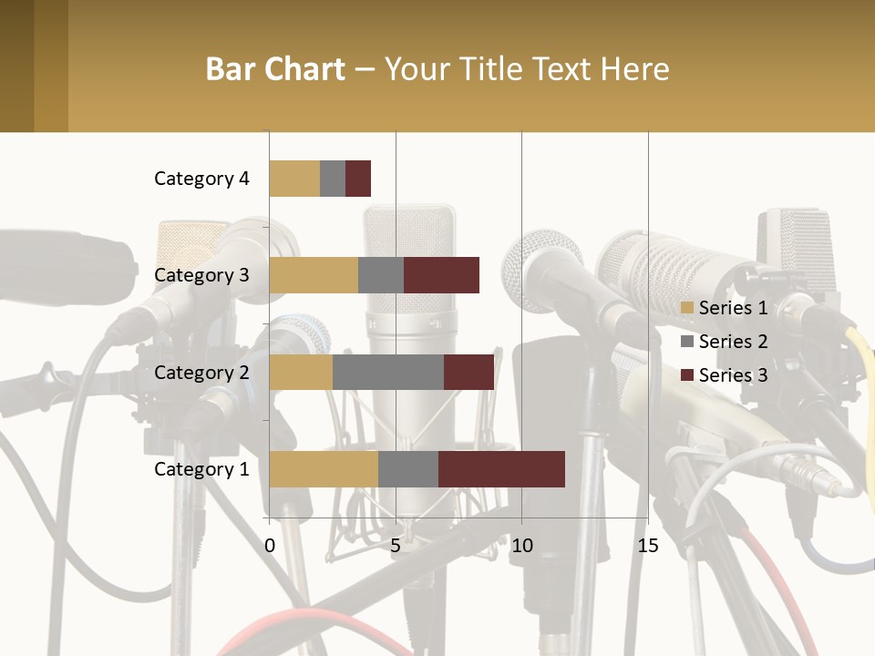 A Group Of Microphones Sitting Next To Each Other PowerPoint Template