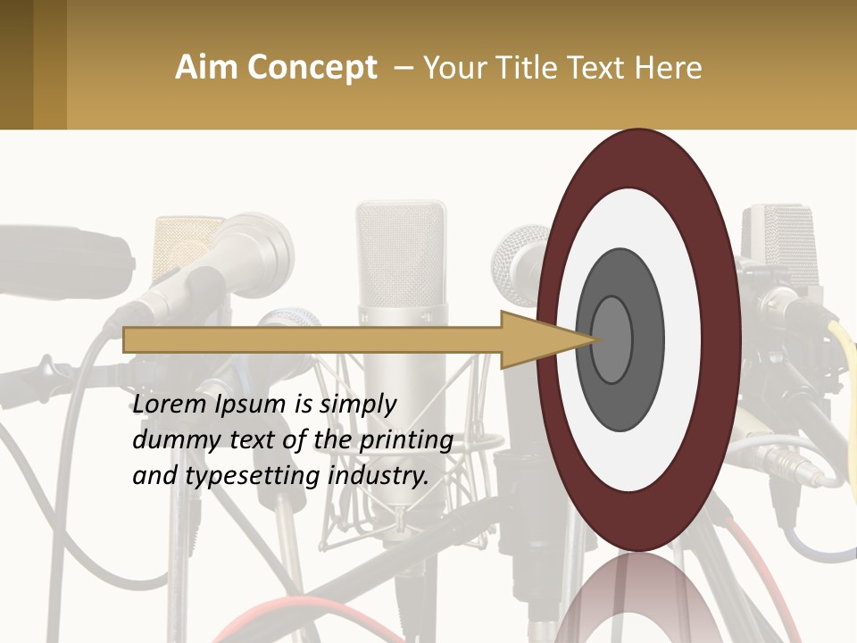 A Group Of Microphones Sitting Next To Each Other PowerPoint Template
