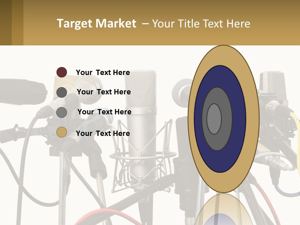 A Group Of Microphones Sitting Next To Each Other PowerPoint Template