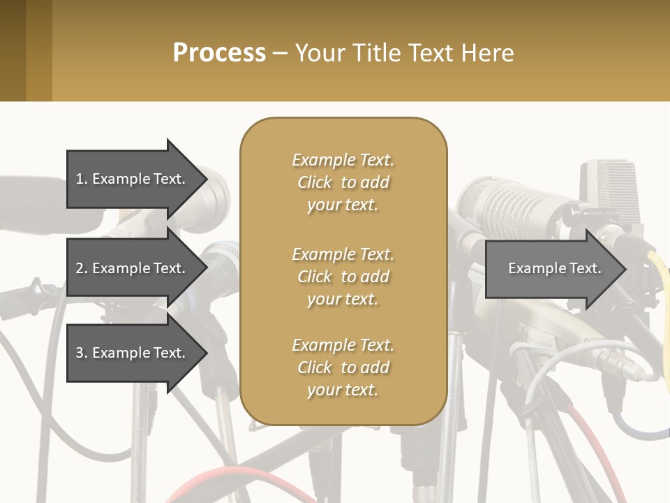 A Group Of Microphones Sitting Next To Each Other PowerPoint Template