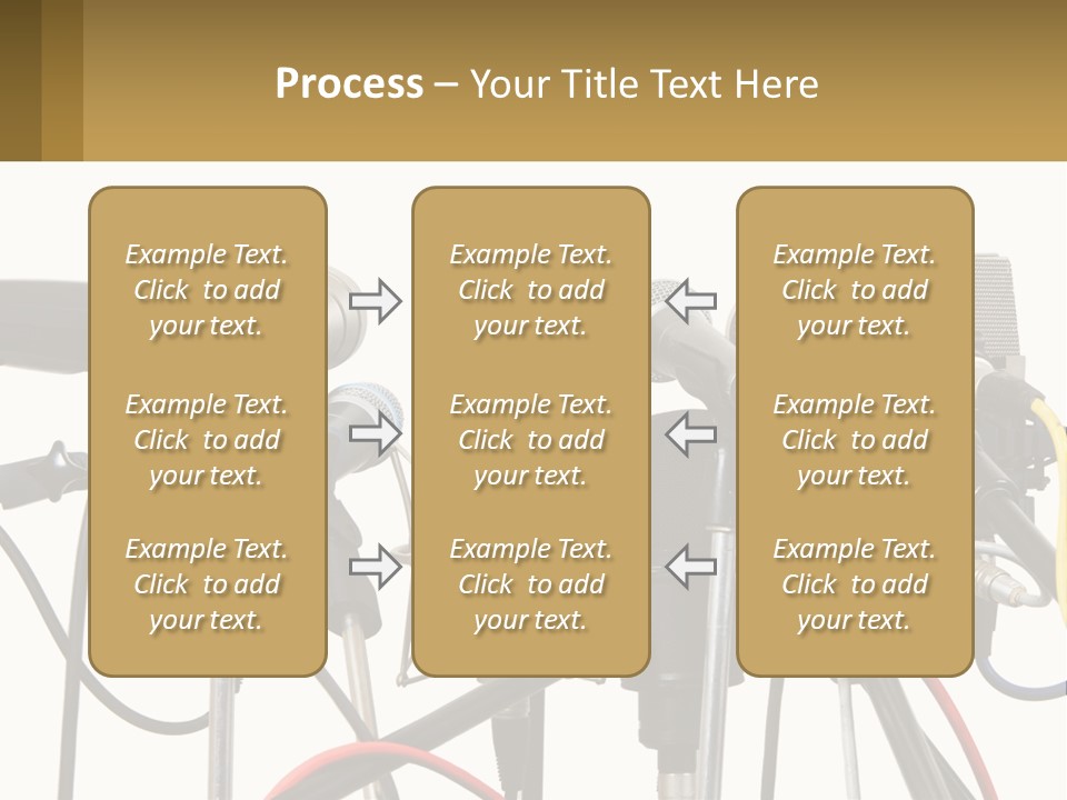 A Group Of Microphones Sitting Next To Each Other PowerPoint Template
