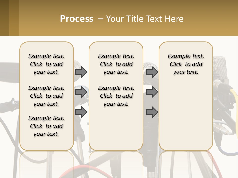 A Group Of Microphones Sitting Next To Each Other PowerPoint Template