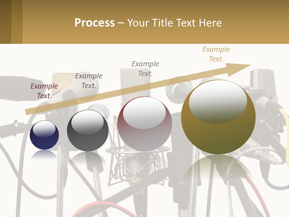 A Group Of Microphones Sitting Next To Each Other PowerPoint Template