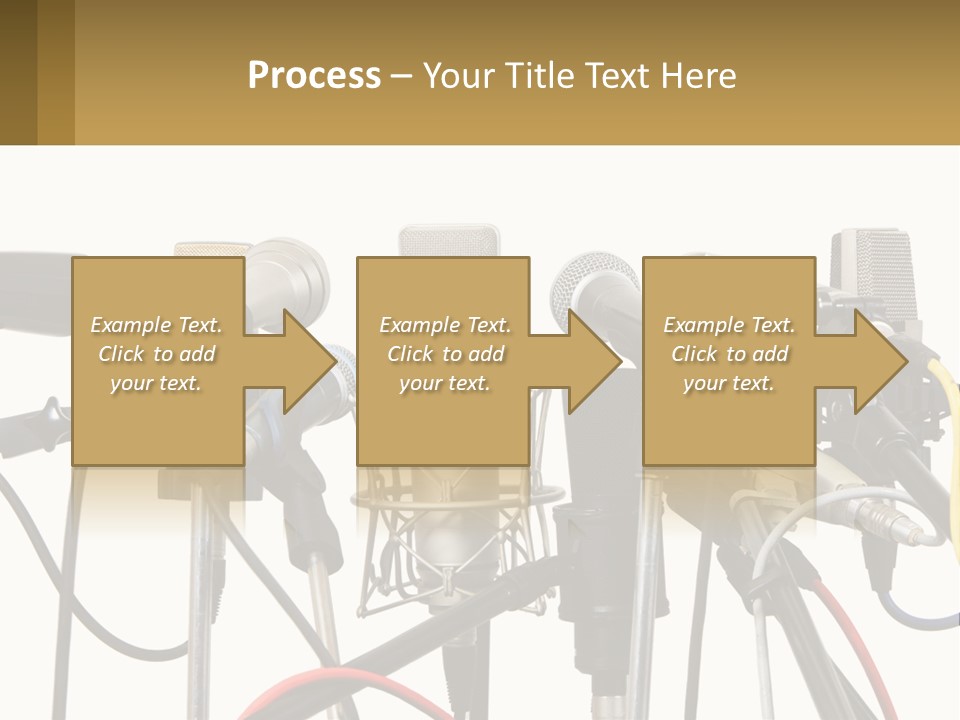 A Group Of Microphones Sitting Next To Each Other PowerPoint Template