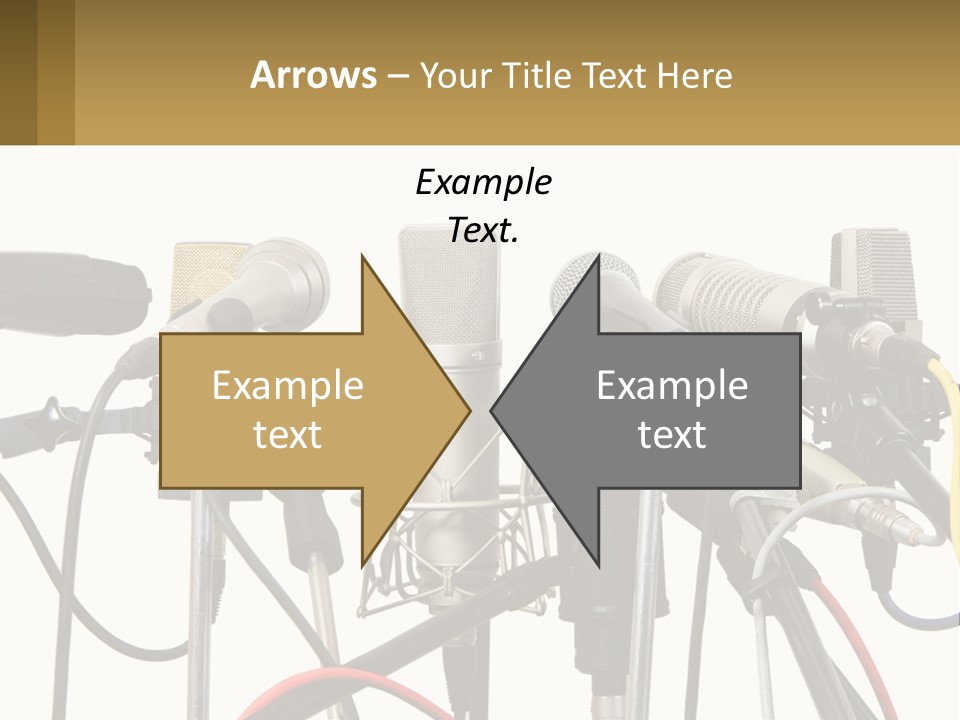 A Group Of Microphones Sitting Next To Each Other PowerPoint Template