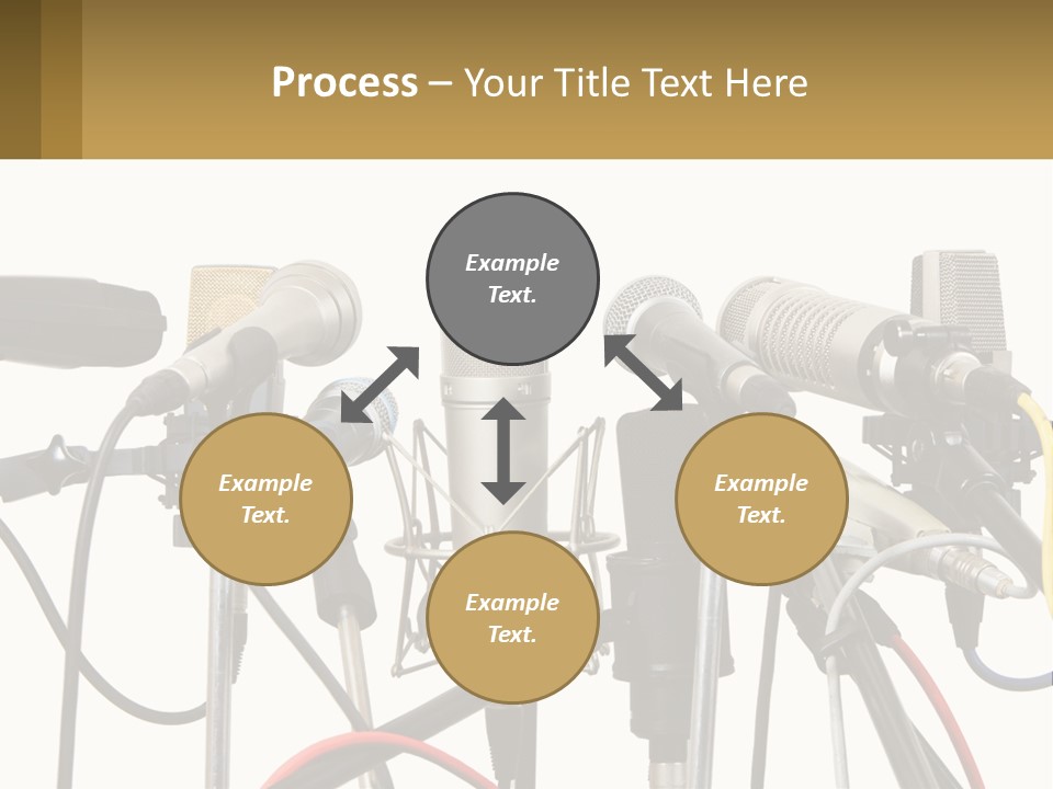 A Group Of Microphones Sitting Next To Each Other PowerPoint Template