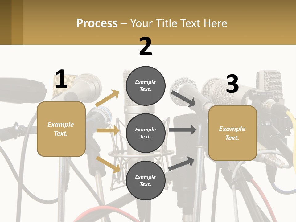 A Group Of Microphones Sitting Next To Each Other PowerPoint Template