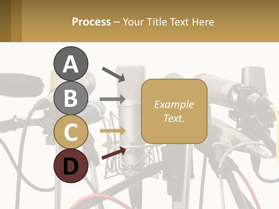 A Group Of Microphones Sitting Next To Each Other PowerPoint Template