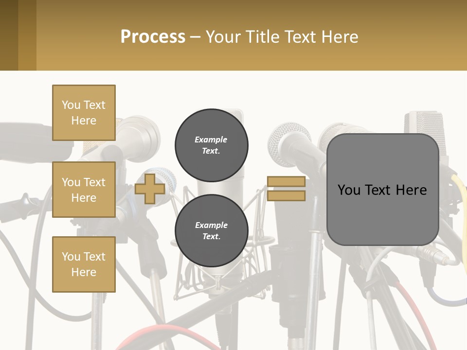 A Group Of Microphones Sitting Next To Each Other PowerPoint Template