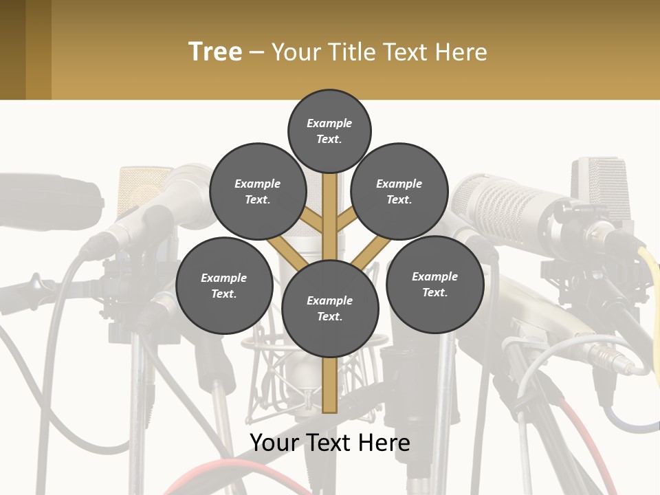 A Group Of Microphones Sitting Next To Each Other PowerPoint Template