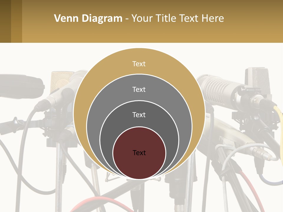 A Group Of Microphones Sitting Next To Each Other PowerPoint Template