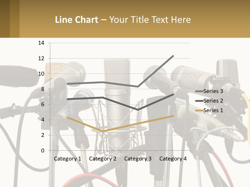 A Group Of Microphones Sitting Next To Each Other PowerPoint Template