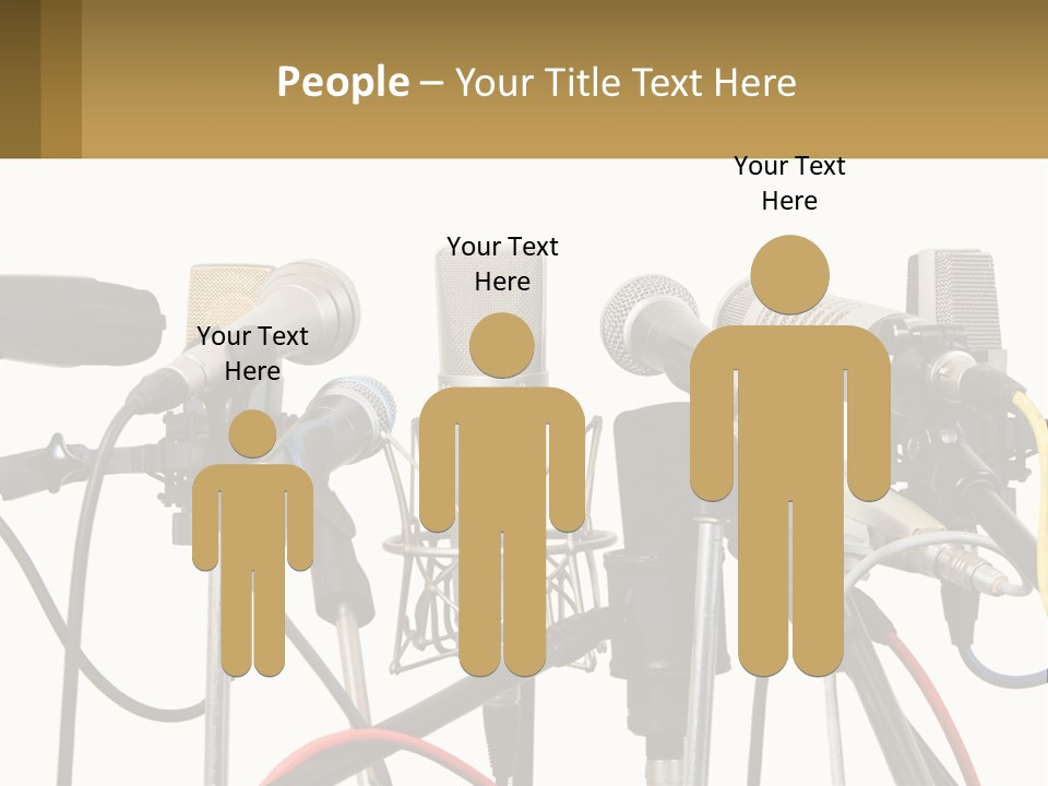 A Group Of Microphones Sitting Next To Each Other PowerPoint Template