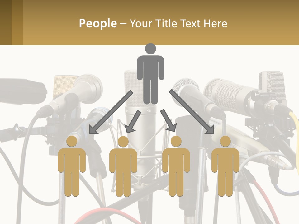 A Group Of Microphones Sitting Next To Each Other PowerPoint Template