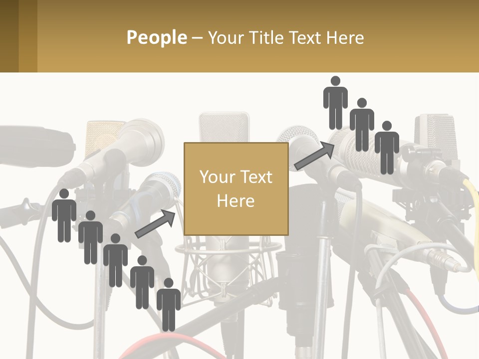 A Group Of Microphones Sitting Next To Each Other PowerPoint Template