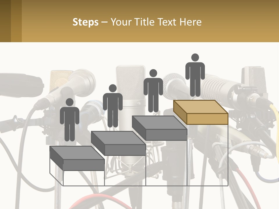 A Group Of Microphones Sitting Next To Each Other PowerPoint Template