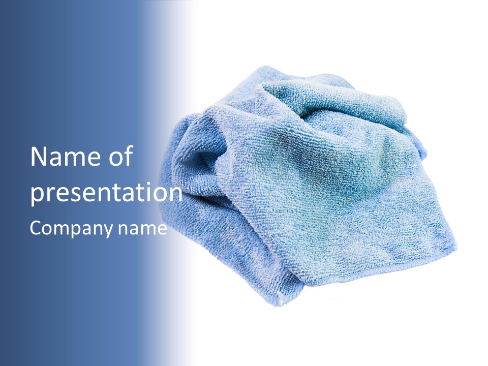 A Blue Towel On Top Of A White Table PowerPoint Template
